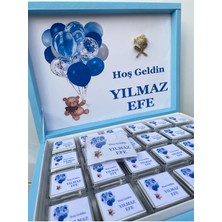Isme Özel Balonlu (Elit Çikolata) Isimli Bebek Çikolatası 72 adet Dogum-Yaş Günü-Hediyelik Çikolata