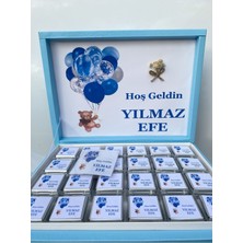 Isme Özel Balonlu (Elit Çikolata) Isimli Bebek Çikolatası 72 adet Dogum-Yaş Günü-Hediyelik Çikolata