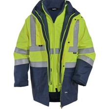 Vizwell VWJK44 Hi-Vis 5+1 Reflektörlü Yüksek Görünürlüklü 300D Oxford Parka