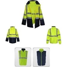 Vizwell VWJK44 Hi-Vis 5+1 Reflektörlü Yüksek Görünürlüklü 300D Oxford Parka