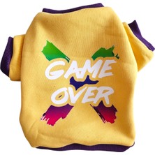 Atelyu Pet Kedi Köpek Kıyafeti Sarı Game Over Baskılı Sweatshirt