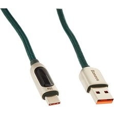 Display Hızlı Şarj Kablosu USB To Type-C 66W, 1m, Yeşil