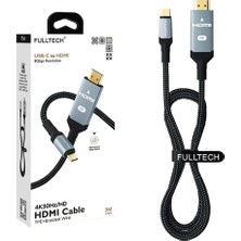 To HDMI 8gbps Çözünürlük 4K 30Hz/HD Telefon Tablet Usb-C Hdmı Çevirici Dönüştürücü Kablo (2 Metre)