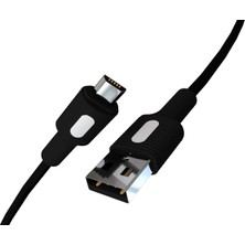 Coral Micro USB Hızlı Şarj Kablosu (Siyah + Beyaz/siyah Uç) (150 Cm)