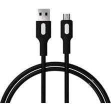 Coral Micro USB Hızlı Şarj Kablosu (Siyah + Beyaz/siyah Uç) (150 Cm)