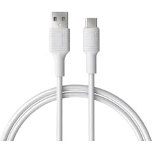 Coral USB A-C Hızlı Şarj Kablosu (Beyaz + Beyaz Uç) (150 Cm)