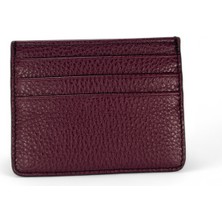 Hakiki Deri Bordo Para Bölmeli Unisex Kartlık Cüzdan