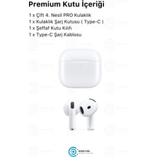 4. Nesil Pro Yeni Nesil Premium Özel Seri Type C Şarj Hediyeli Ios Android Uyumlu Kablosuz Kulaklık Blutut Blututlu Airpods 4 Apple Nry