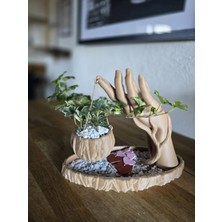 Modern Çiçeklik ve Dekoratif El Heykeli
