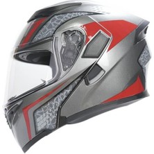 Rhkc 902 Çene Açılır Vizörlü Kask Titanyum Gri