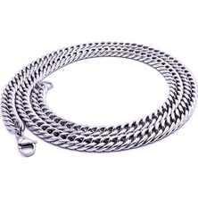 Fm 316 L Stainless Steel Antialerjik  55 Cmuzunluğunda 5 mm Genişliginde Balıksırtı Model Çelik Kolye