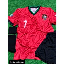P.o.r.t.e.k.i.z Milli Takım 24-25 Sezon C.ronaldo Çocuk Forması 4 Lü Set(Kırmızı)