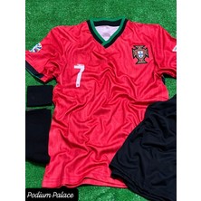 P.o.r.t.e.k.i.z Milli Takım 24-25 Sezon C.ronaldo Çocuk Forması 4 Lü Set(Kırmızı)