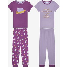 Penti Pamuklu Kız Çocuk Universe 2li Çok Renkli Pijama Takımı