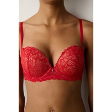 Penti Heart Lace Dantel Kırmızı Sütyen
