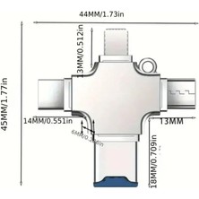 USB Bellek Flash Bellek 256GB 128GB Otg Dört Bağlantı Noktası: iPhone uyumlu Lightning Tip C Micro USB