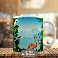 Asilmeydan Sevimli Kuş Türleri İllüstrasyon Kupa Bardak Hediyelik-284-12966