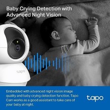 Tapo C210, 2k 3mp, Hareket Tespit ve Takibi, 360°, 9m Gece Görüşü, Çift Yönlü Sesli Iletişim, Sesli Alarm, Bulut/yerel Depolama, Bebek Ağlaması Tespiti, Iç Mekan Wi-Fi Güvenlik Kamerası
