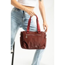 Kadın Omuz Çantası Vegan Deri 35*25 cm Çapraz Askılı Postacı Çanta Saten Kumaş Mega Çanta Kol Çantası