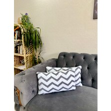 2'li Bohem Özel Tasarım Punch Panç Desen Astarı Kalın Dekoratif Kırlent Kılıfı 28 x 50  cm