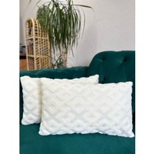 2'li Bohem Özel Tasarım Punch Panç Desen Astarı Kalın Dekoratif Kırlent Kılıfı 28 x 50  cm