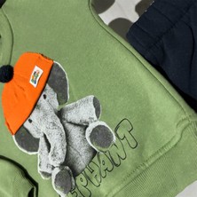 Cansın Baby Renk Seçenekli Ponpon Fileli Şapkalı Fil Detaylı Elephant Yazılı Baskılı Bebek Çocuk Eşofman Takımı