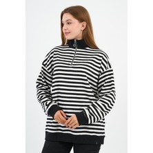 Dik Yaka Fermuarlı Sweatshırt (UNX00247WN)