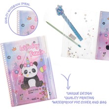 Vuki Panda Simli ve Sulu Kapaklı Kalem Kutulu A5 Defter
