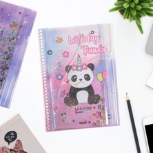 Vuki Panda Simli ve Sulu Kapaklı Kalem Kutulu A5 Defter