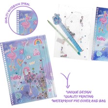 Vuki Flamingo Simli ve Sulu Kapaklı Kalem Kutulu A5 Defter