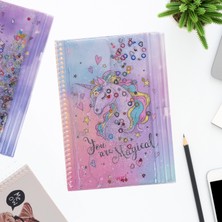 Vuki Unicorn Simli ve Sulu Kapaklı Kalem Kutulu A5 Defter