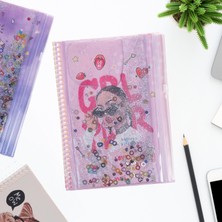 Vuki Girl Power Simli ve Sulu Kapaklı Kalem Kutulu A5 Defter