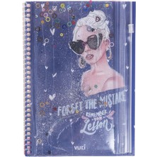 Vuki Girl Power Simli ve Sulu Kapaklı Kalem Kutulu A5 Defter