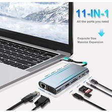 Macbook Pro Air Ipad Pro Air Type C To 4K HDMI VGA Aux Sd Tf Card 4x USB RJ45 Ethernet Uyumlu