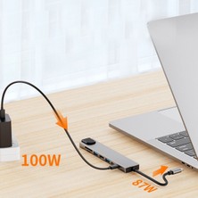 Macbook Pro Air Ipad Pro Air USB Type-C Hub Dönüştürücü Çoklayıcı USB Hdmi, Tf, Sd, Pd, Ethernet