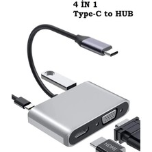 Macbook Pro Air Ipad Pro Air Iphone 15 16 Type C HDMI VGA USB 3.0 4in1 Çevirici Dönüştürücü Adaptör