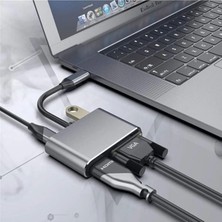 Macbook Pro Air Ipad Pro Air Iphone 15 16 Type C HDMI VGA USB 3.0 4in1 Çevirici Dönüştürücü Adaptör