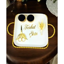 Forever Kare Porselen Söz Nişan Tepsisi