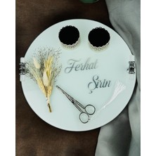 Cherish Gümüş Beyaz Söz Nişan Tepsisi