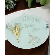 Cherish Gümüş Beyaz Söz Nişan Tepsisi