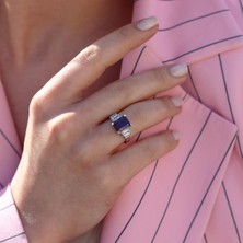 Ametist Taşlı Gümüş Yüzük