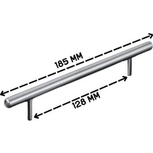 Almital Mobilya Aksesuarlari 10 Adet Keijo İnox 128 mm Paslanmaz Kulp