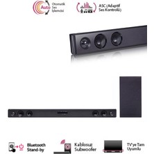 Lg Asc-Kablosuz Subwoofer Optik USB -Bluetooth Bağlantı  Kablosuz Üstün Bas Sqc2.dturllk 2.1 Kanal 300W Soundbar-Optik Kablo Hediyeli