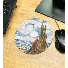 Giftmoda Van Gogh Yıldızlı Gece Tasarımlı Oval Mouse Pad	