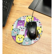 Giftmoda Sevimli Kedi Tasarımlı Oval Mouse Pad	