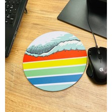 Giftmoda Retro Dalga Tasarımlı Oval Mouse Pad	