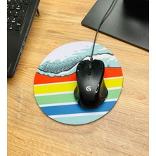 Giftmoda Retro Dalga Tasarımlı Oval Mouse Pad	