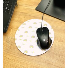 Giftmoda Happy Gökkuşağı Tasarımlı Oval Mouse Pad	