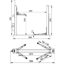 Grayzer 4 Ton Yarı Otomatik Hidrolik Lift 220 V