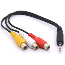 Navidata 3 Rca Aux 3.5 mm 4 Boğum Aux- 3rca 3.5mm Stereo 30 cm Dişi Kablo